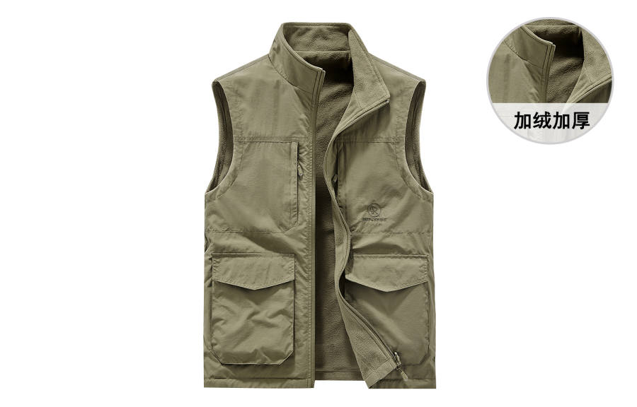 JEEP SPIRIT Vests Men's Stand Collar Moderate Workwear