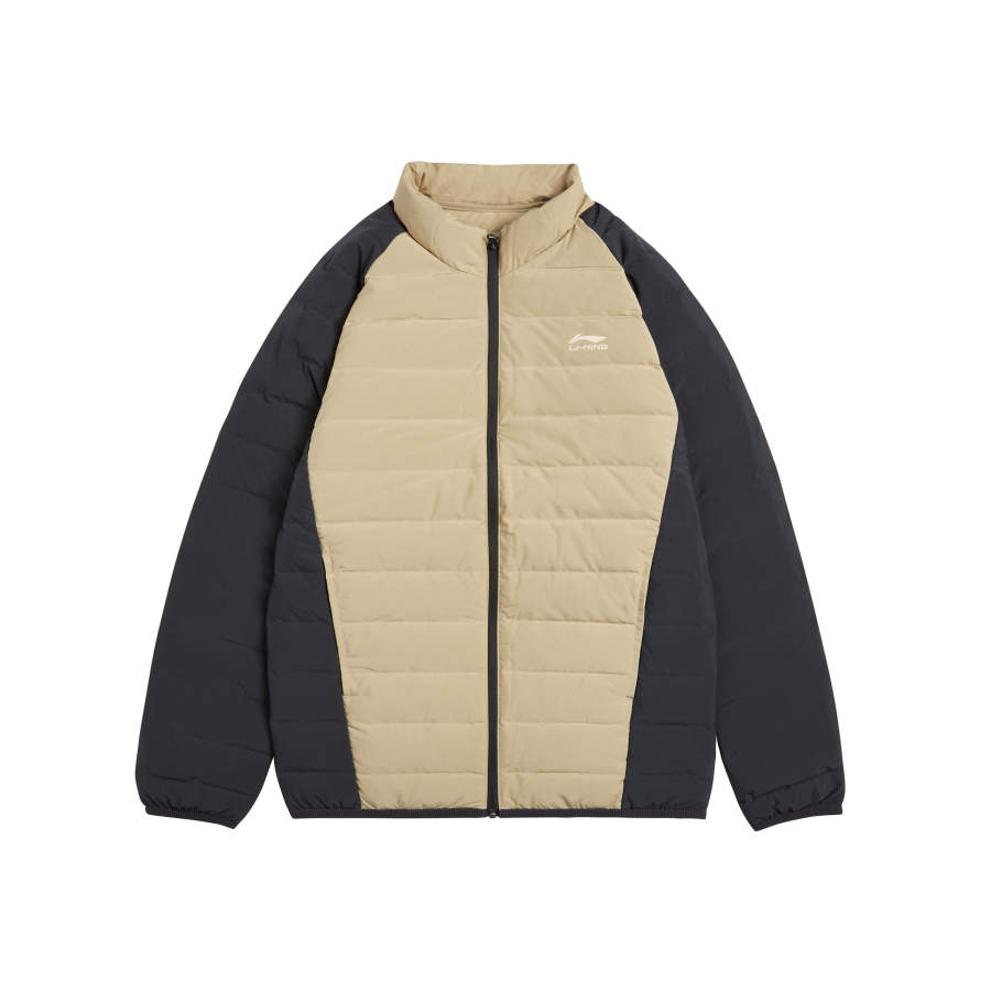 Li-Ning Li Ning Down Jacket Unisex Medium Khaki/Charcoal Black