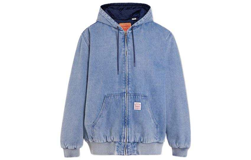 Levis Levis Denim Jackets Men's Blue Hooded Moderate Straight Fit