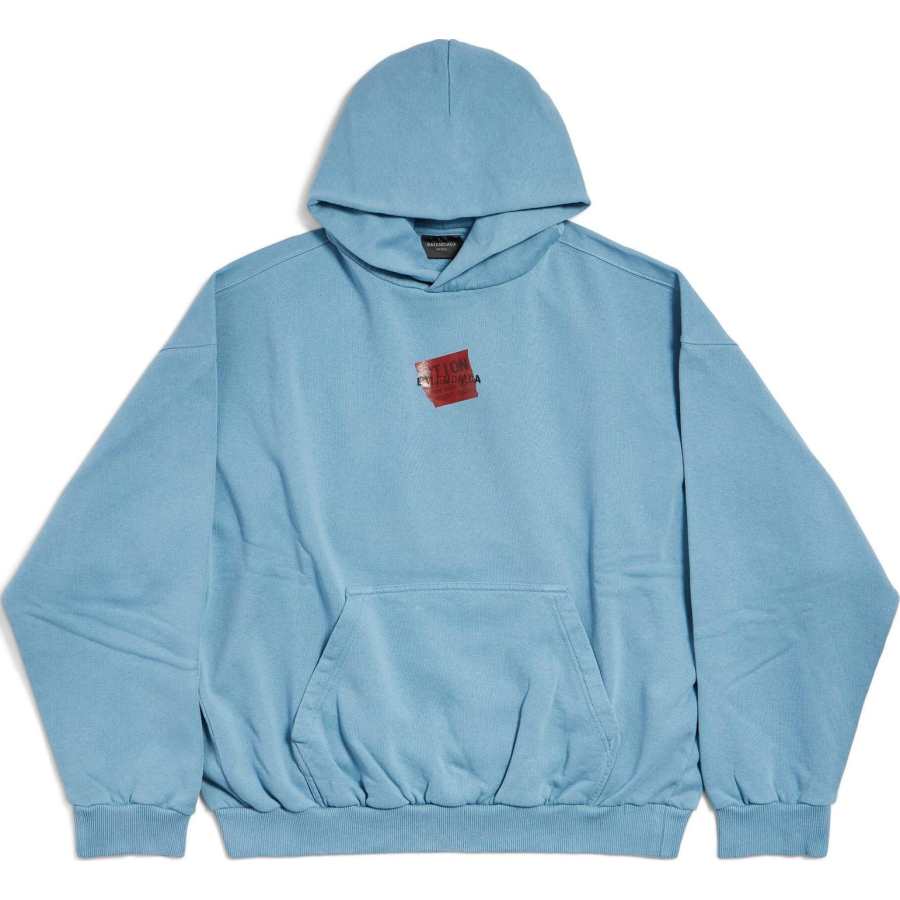Balenciaga Sweatshirt Regular Fit Men's Blue Gray