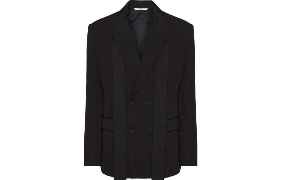 Valentino Scarf-Collar Long-Sleeved Jacket