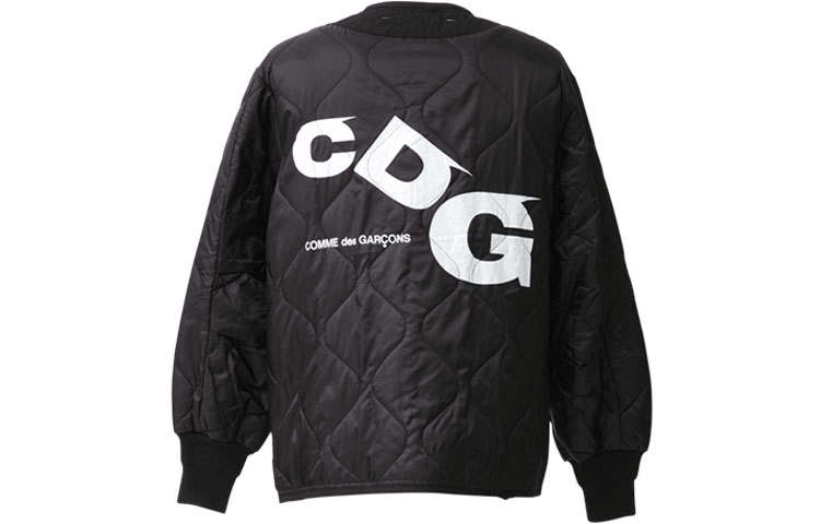 CDG CDG Puffer Jackets Unisex Black Collarless Thickened Other