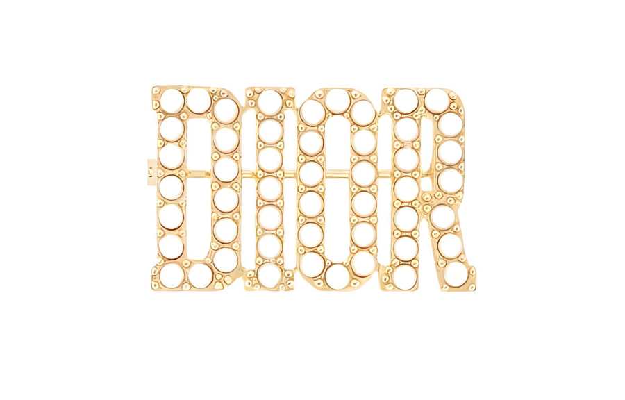 DIOR DIOR Pearl Brooches Women's Gold