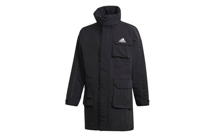 Adidas Adidas Puffer Jackets Men's Black Stand Collar Moderate Other