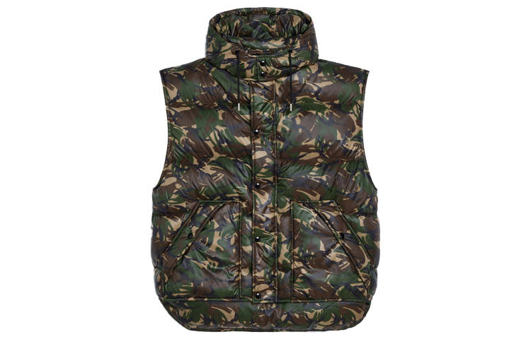 CELINE Vests Men's Army Green Detachable Hood Moderate Other