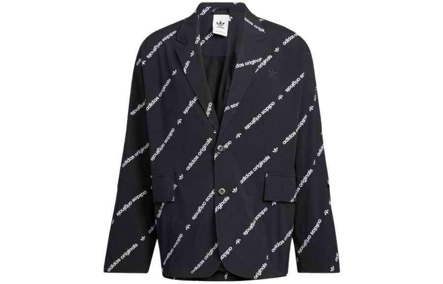 Adidas Originals Business Suits Unisex Black Suit Collar Moderate Business Suit