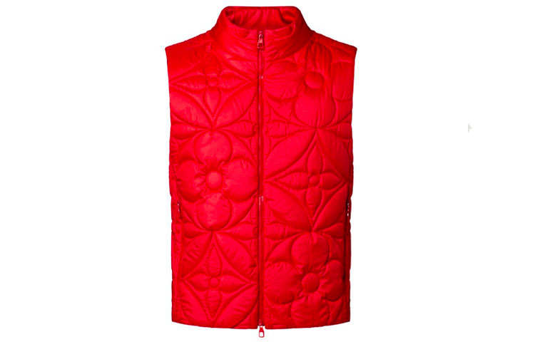 LOUIS VUITTON New Quarterly Products Of LV Vests Men's Red Stand Collar Moderate Other