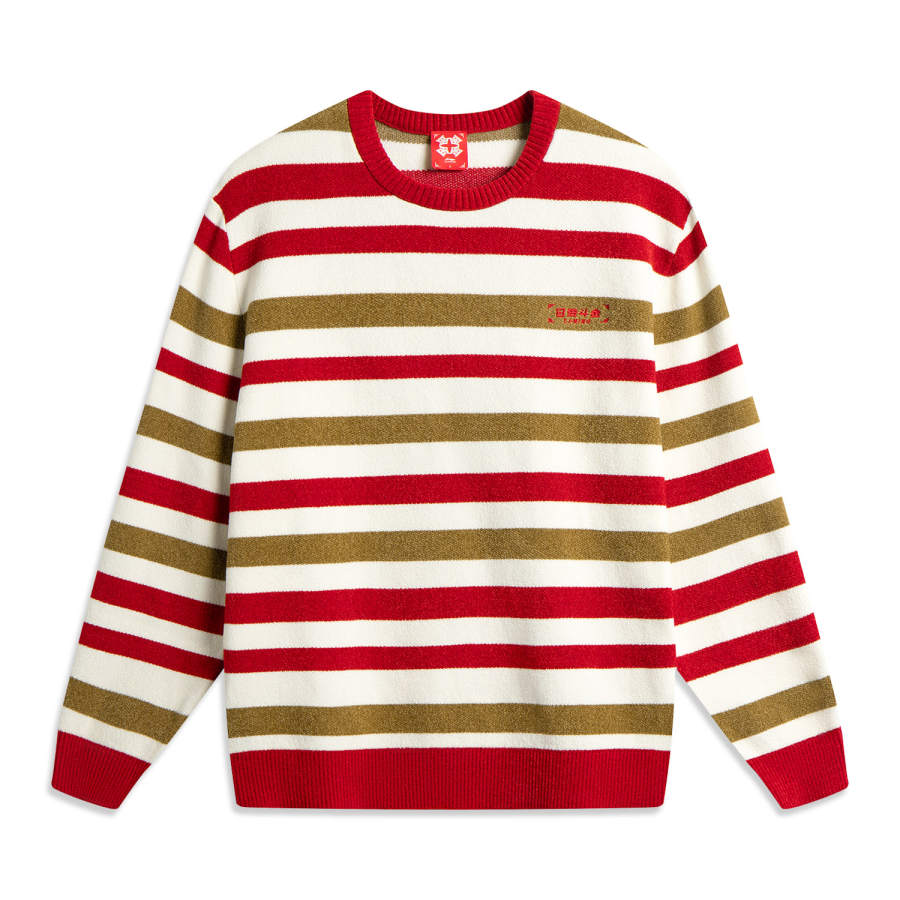 Li-Ning Li Ning Rijin Doujin Collection Knitwear Men's White Stripes