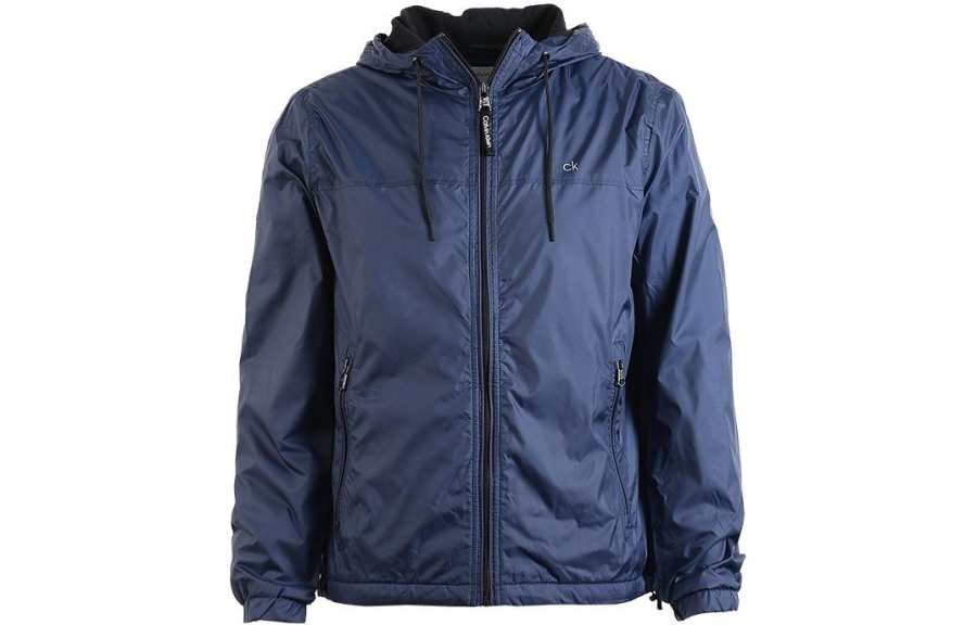 Calvin Klein Jackets Men's Marine Blue Hooded Moderate Other