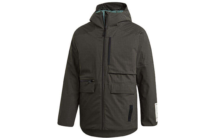 Adidas Adidas Down Jackets Men's Deep Earthy Brown Hooded Moderate