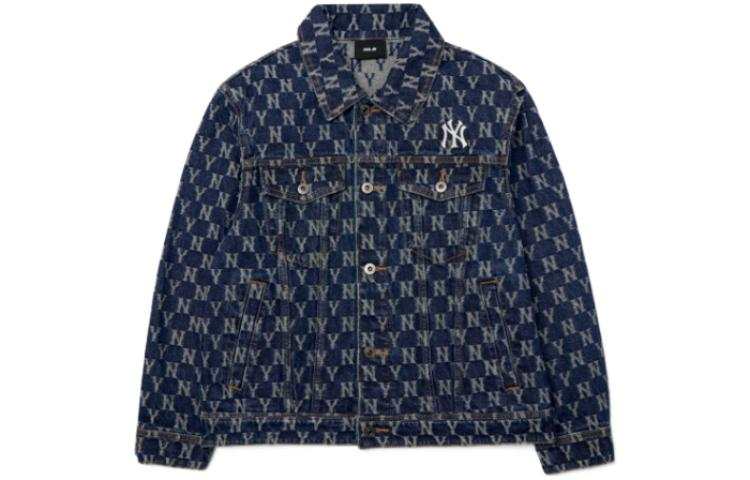 MLB MLB New York Yankees Denim Jackets Unisex Blue Lapel Moderate