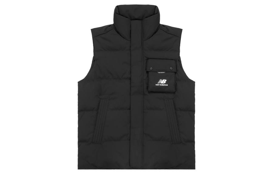 New Balance New Balance Down Vests Unisex Black Stand Collar Moderate Other
