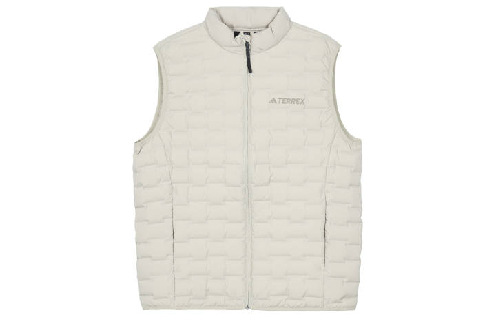 Adidas Adidas Down Vests Men's Ecru Stand Collar Moderate