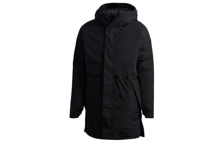 Adidas Adidas Puffer Jackets Men's Black Hooded Moderate