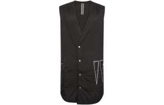 Rick Owens logo-print sleeveless coat
