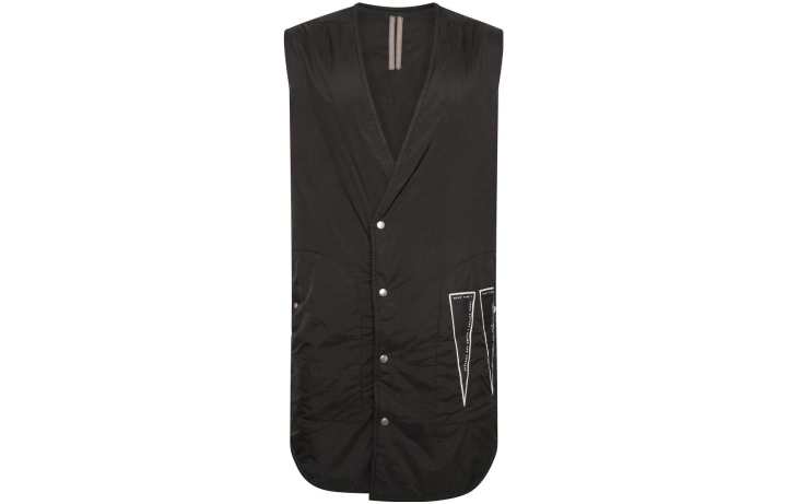 RICK OWENS Rick Owens logo-print sleeveless coat