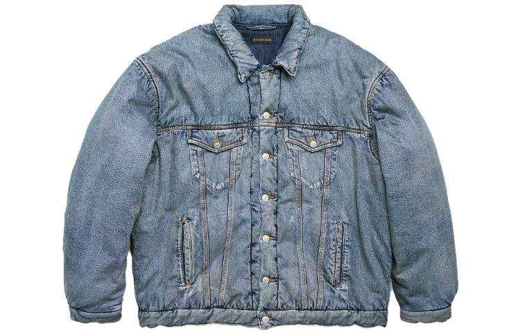 Balenciaga Denim Jacket Loose Fit Men's Blue