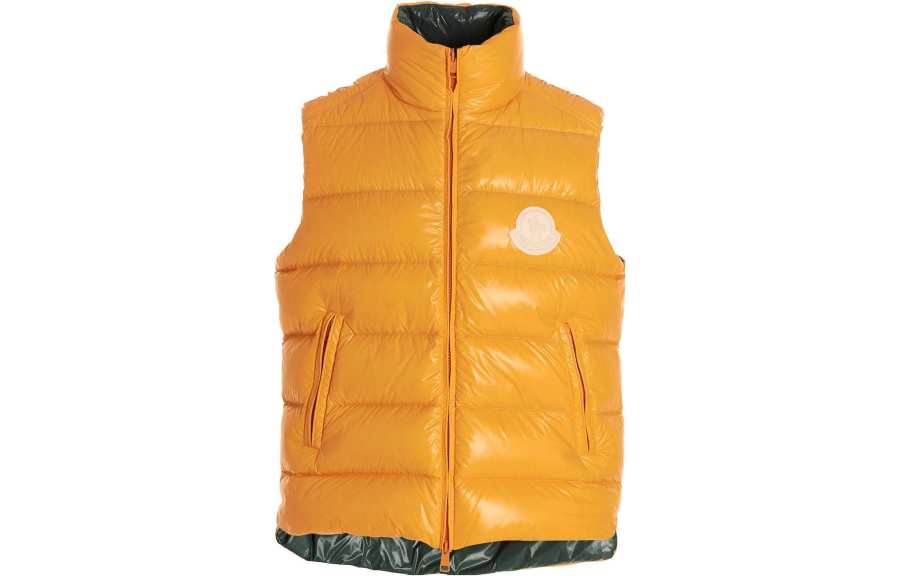 Moncler Moncler Down Vests Unisex Yellow Stand Collar Moderate