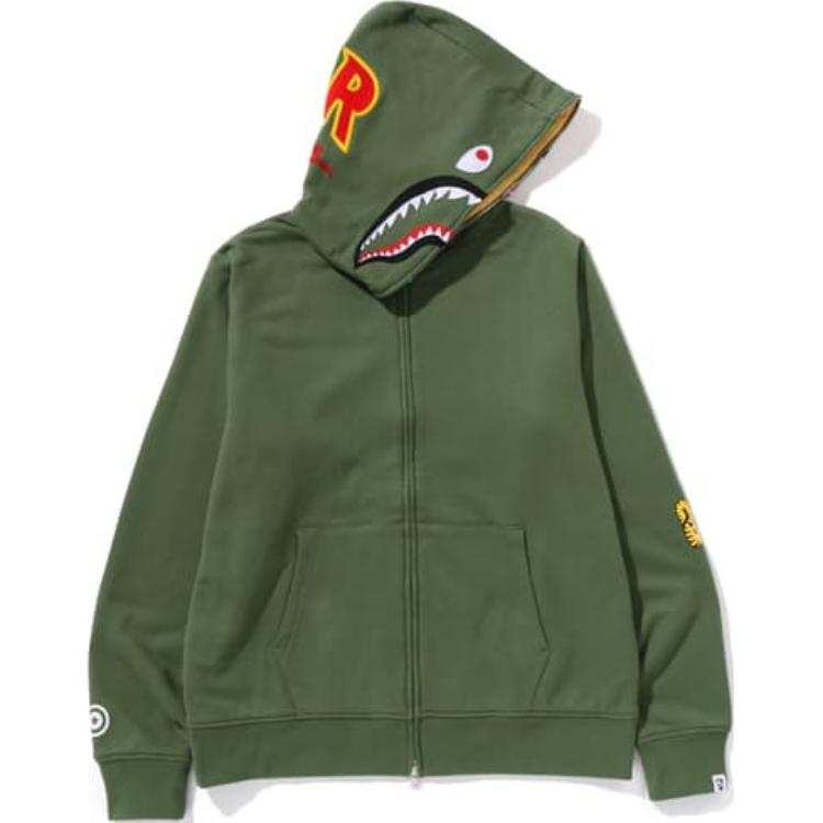 A BATHING APE Bape Shark Wide Half Zip Pullover Hoodie