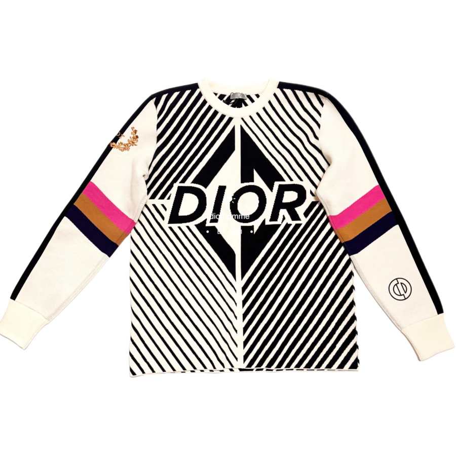 DIOR Knitwear Men's White Crew Neck Moderate Straight Fit