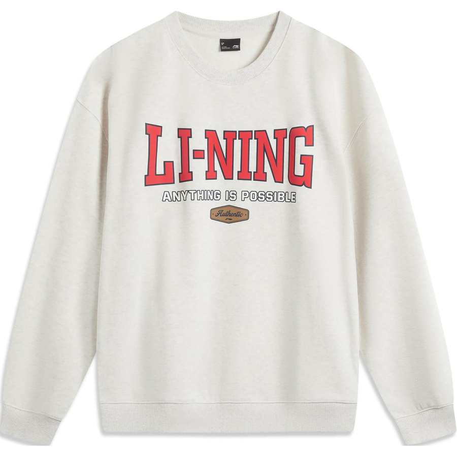 Li-Ning Li Ning Sports Life Collection Sweatshirt Unisex Heather Gray Tile Gray