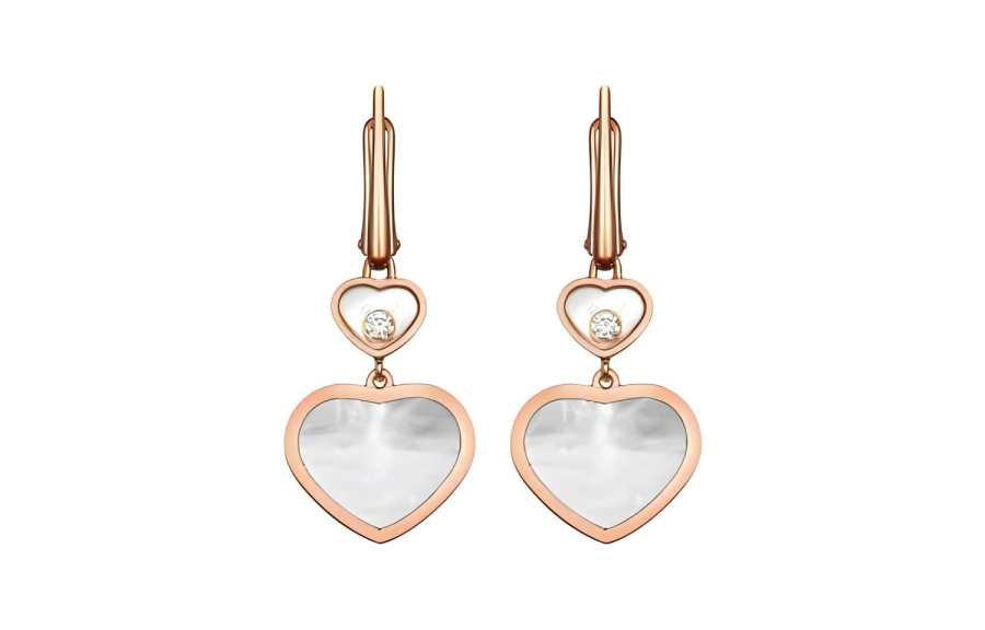 Chopard Chopard Pre Owned Rose Gold Happy Hearts Diamond Earrings
