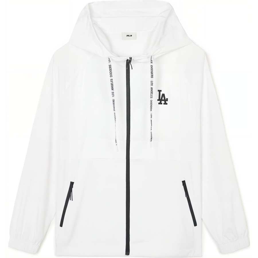 MLB Los Angeles Dodgers Jackets Unisex White Hooded Non Detachable Moderate