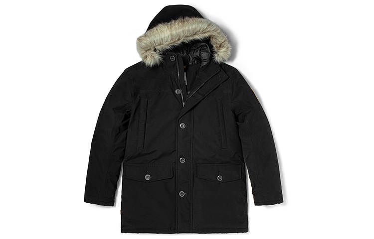Timberland Puffer Jackets Men's Black Hooded Moderate Puffer Jacket
