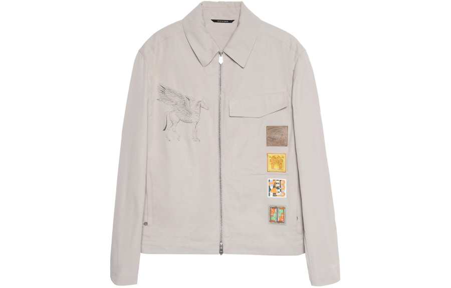 HERMES HERMES Jackets Men's Light Gray Lapel Moderate Other