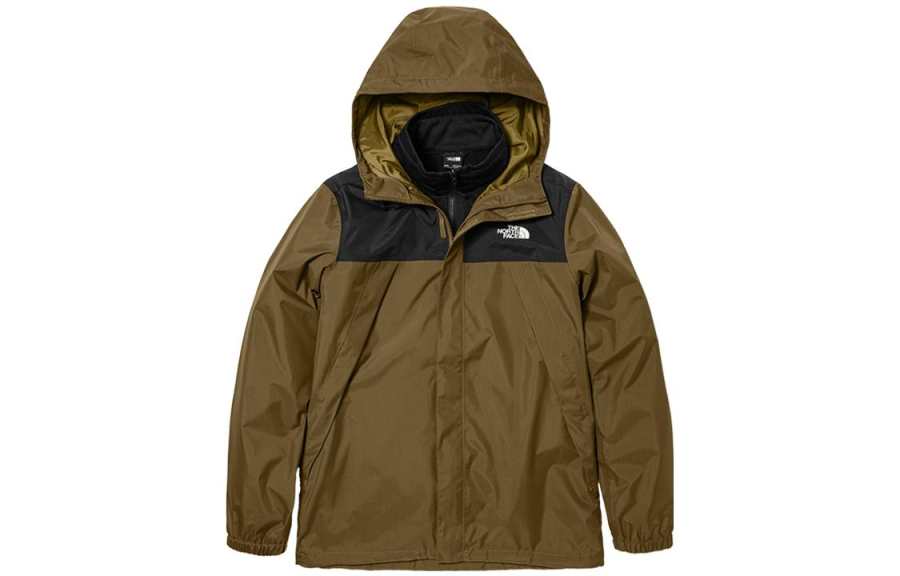 THE NORTH FACE Urban Exploration Windbreaker Jackets Men's Green Hooded Thickened
