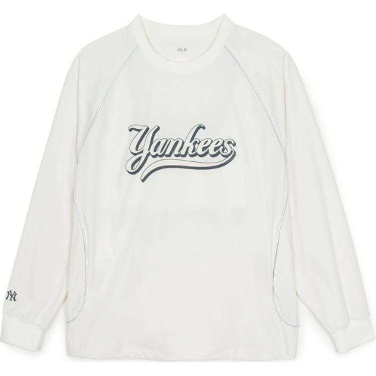 MLB New York Yankees Sweatshirts Men's White Crew Neck Moderate