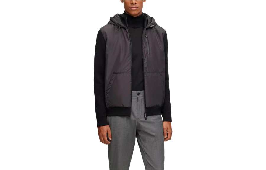 HUGO BOSS Jackets Men's Black Hooded Moderate Other