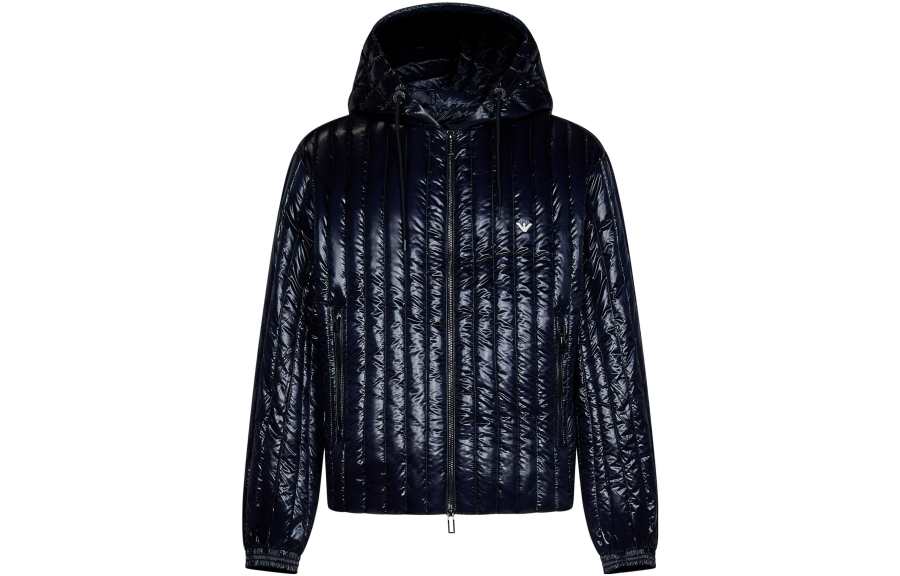 EMPORIO ARMANI 【Best of: PromotionsPrevious Season】logo-embroidered hooded padded jacket