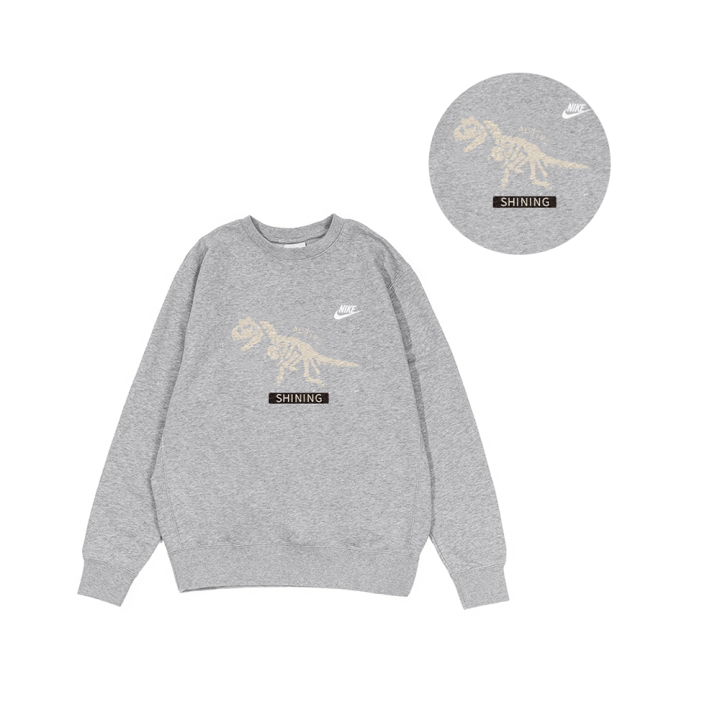 Nike Nike Sweatshirts Men's Gray Crew Neck Moderate Regular