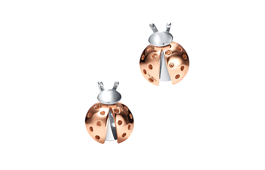 TIFFANY & CO. 18K Rose Gold With 925 Sterling Silver Stud Earrings Unisex