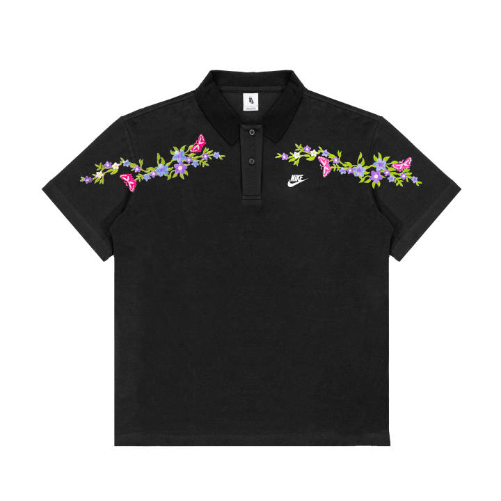 Nike Nike Polo Shirts Unisex Black Polo Collar Moderate Straight Fit