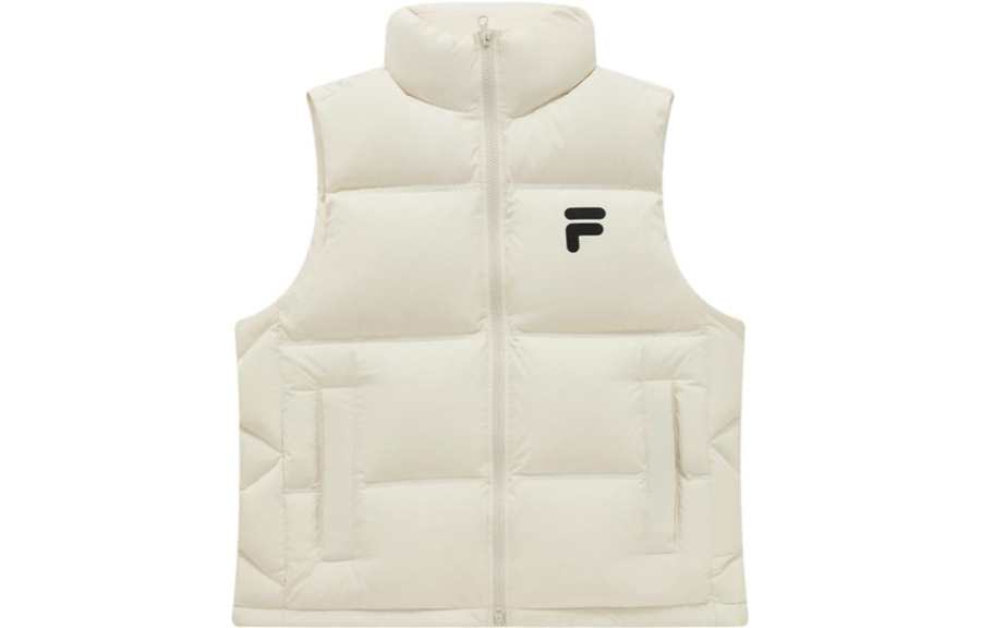FILA FUSION FOB Down Vests Unisex Wheat Cream Stand Collar Moderate Other