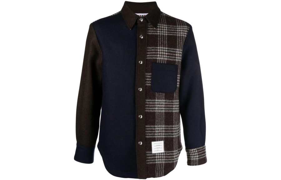 THOM BROWNE THOM BROWNE Panelled Collared Button-Up Shirt