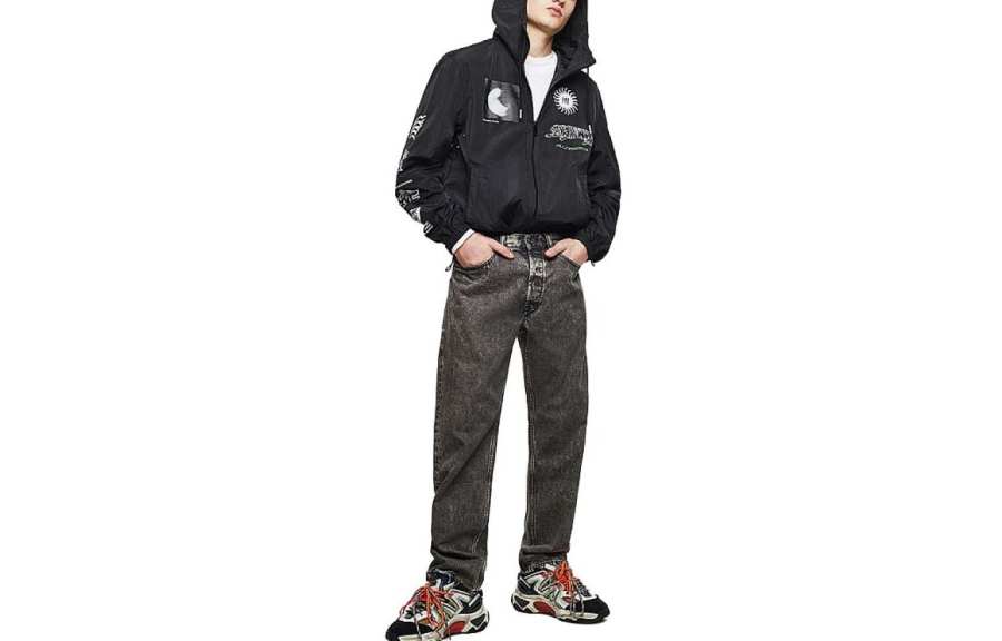 DIESEL DIESEL Jackets Men's Black Hooded Moderate Other