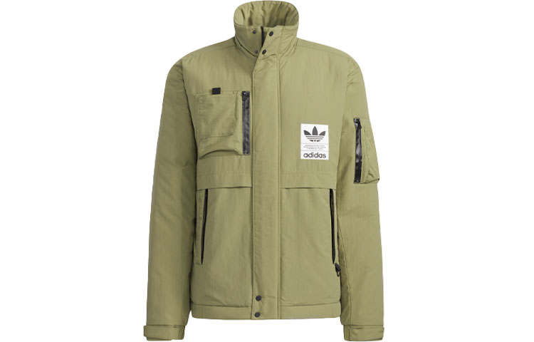 Adidas Originals Puffer Jackets Men's Green Turtleneck Moderate Other