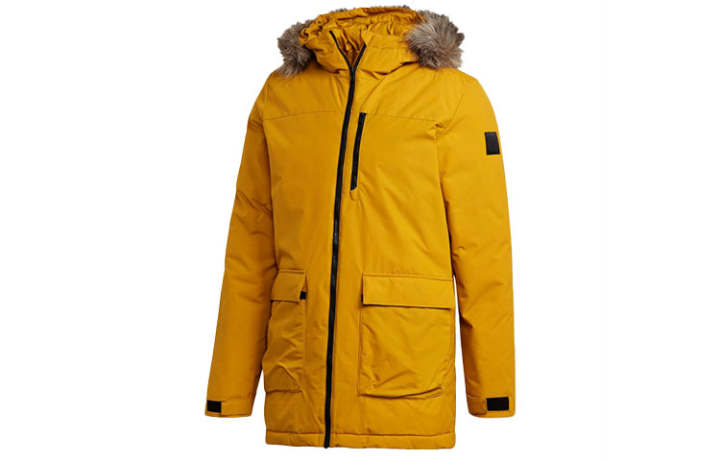 Adidas Adidas Puffer Jackets Men's Yellow Hooded Moderate Other