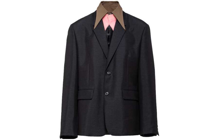 PRADA Prada detachable-collar wool blazer