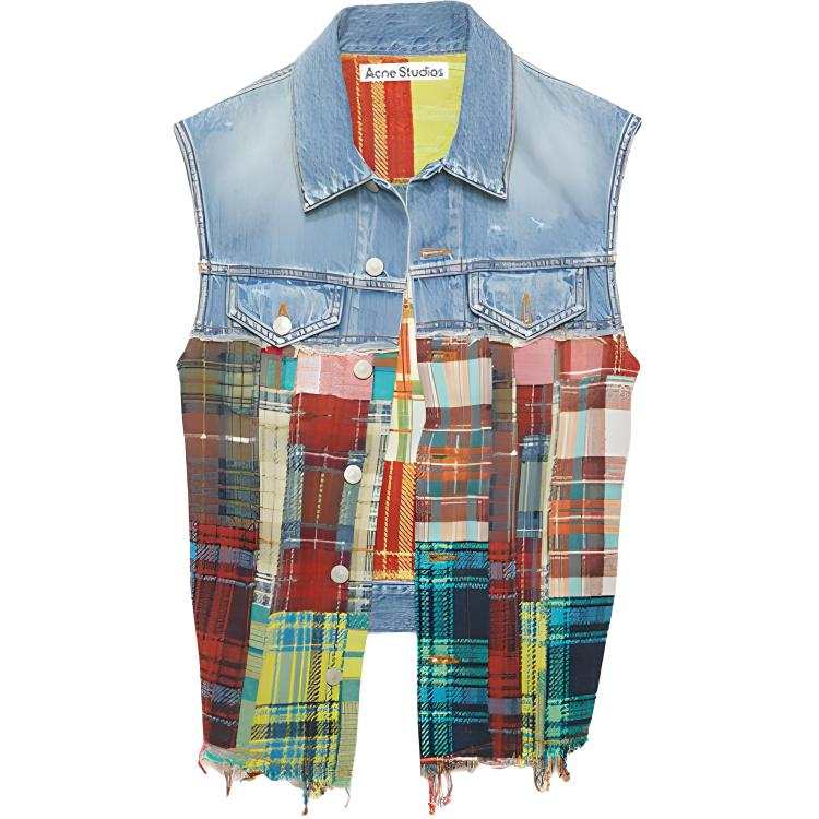 Acne Studios Acne Studios Vests Men's Medium Blue Lapel Moderate Other