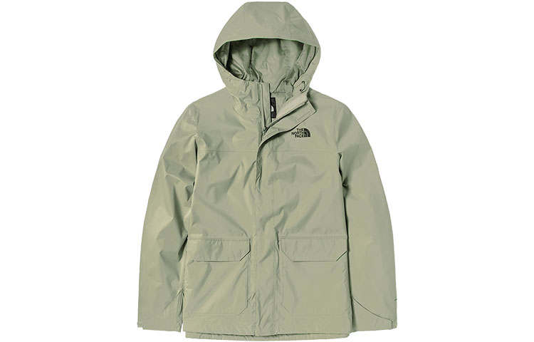 THE NORTH FACE Windbreaker Jackets Men's Green Hooded Moderate