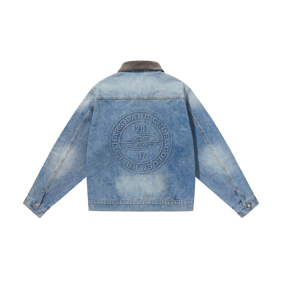 HARSH AND CRUEL Jacket Unisex Denim Blue
