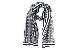 BALMAIN Knit Scarves Men's Black/White