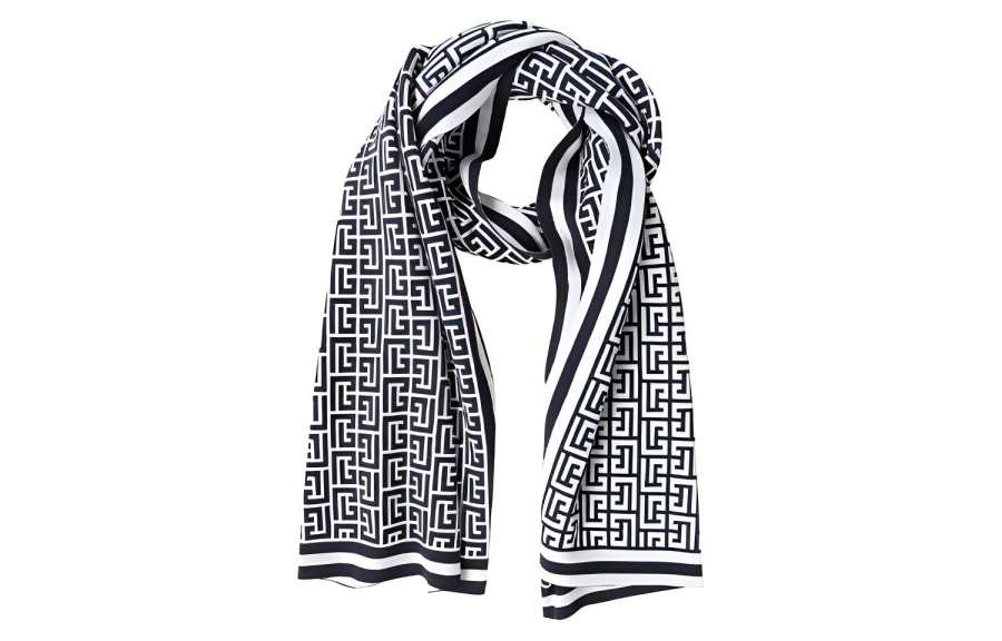 BALMAIN BALMAIN Knit Scarves Men's Black/White