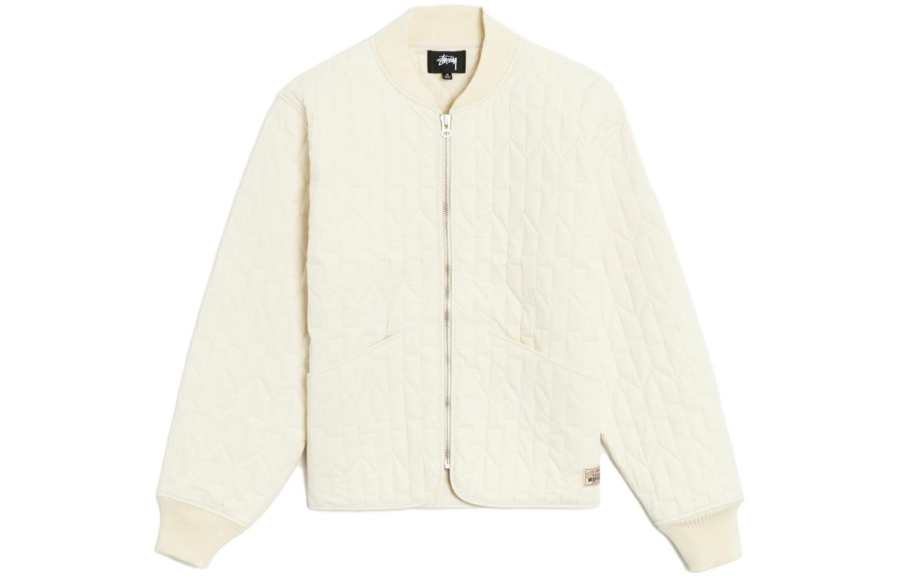Stussy Jackets Men's Beige Baseball Collar Thickened Other