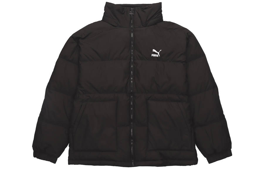 PUMA PUMA Down Jackets Men's Black Hooded Moderate Puffer Jacket