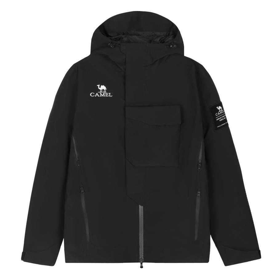 CAMEL CAMEL Waterproof, Windproof, And Breathable Windbreaker Jacket Men's Black